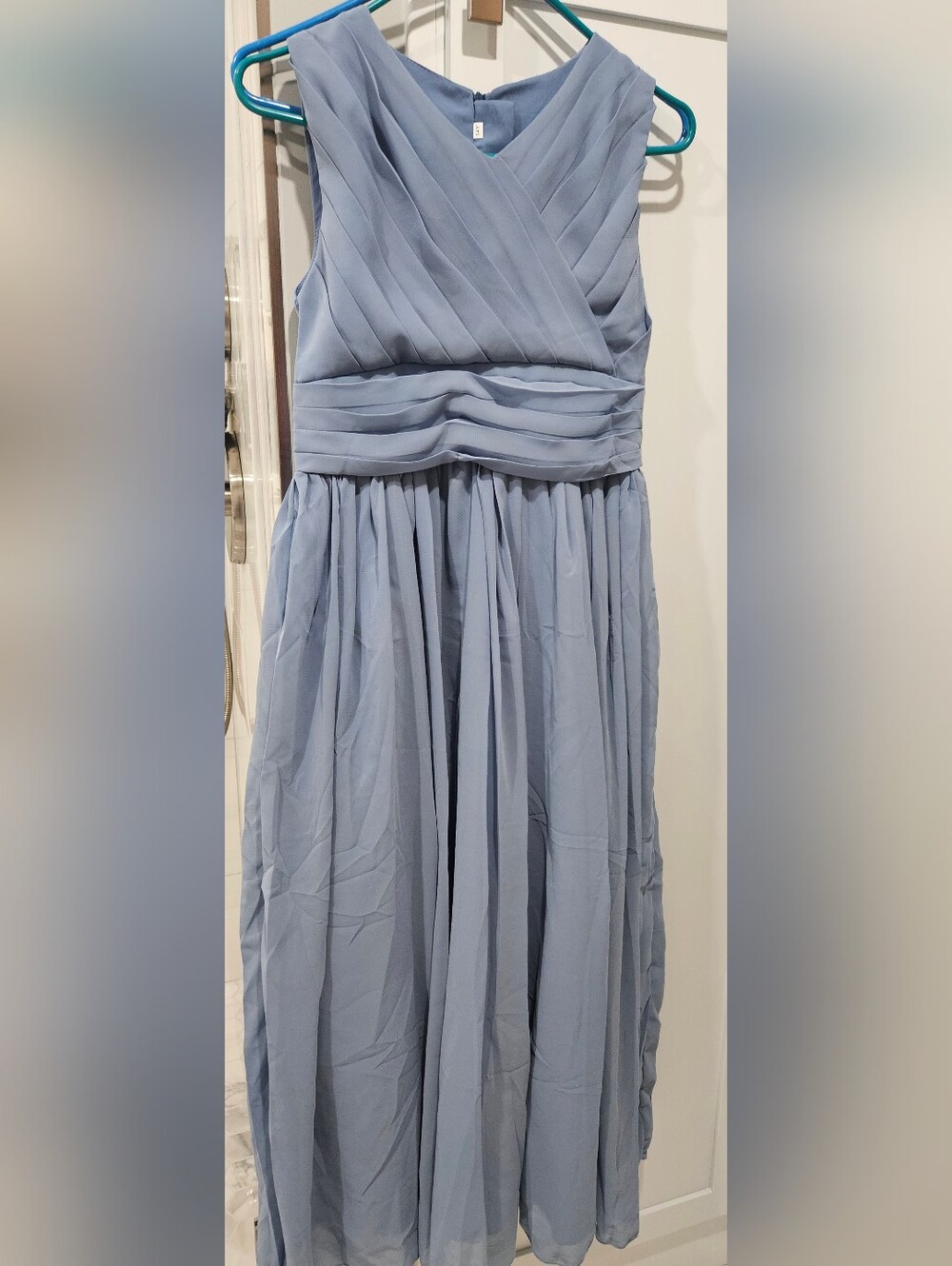 SHEIN Powder Blue Pleated Chiffon Girls Formal Dress Size 14 NWT